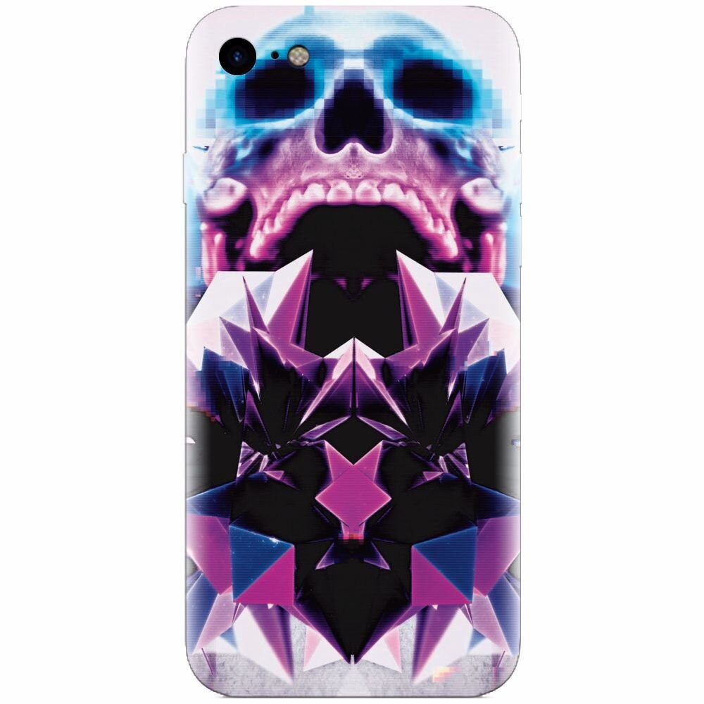 Husa silicon pentru Apple Iphone 8, Abstract Framed Skull