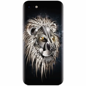 Husa silicon pentru Apple Iphone 5c, Abstract Lion 001 Husa silicon pentru Apple Iphone 5c, Abstract Lion 001