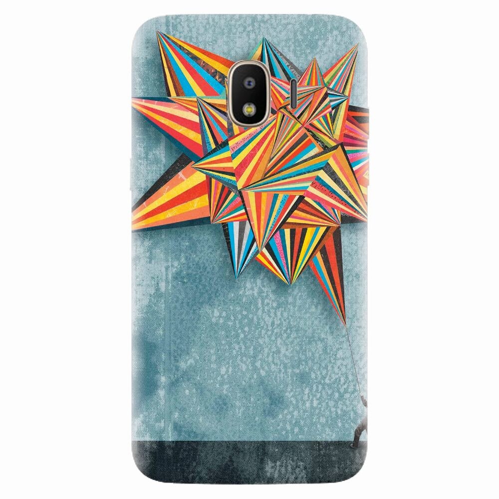 Husa silicon pentru Samsung Galaxy J4 2018, Abstract Colorful Balloon Triangles