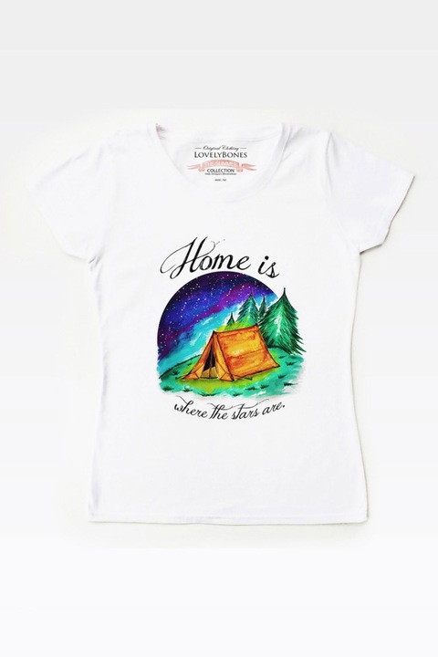 Дамска тениска Jivot BG Home is, Памучна, Бяла
