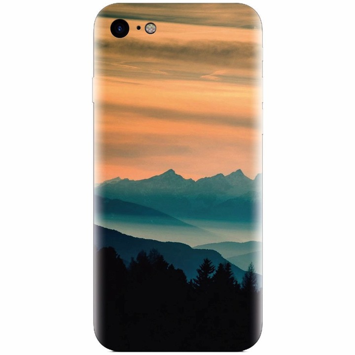 Szilikon tok Apple Iphone 5c, Blue Mountains Orange Clouds Sunset Landscape telefonhoz