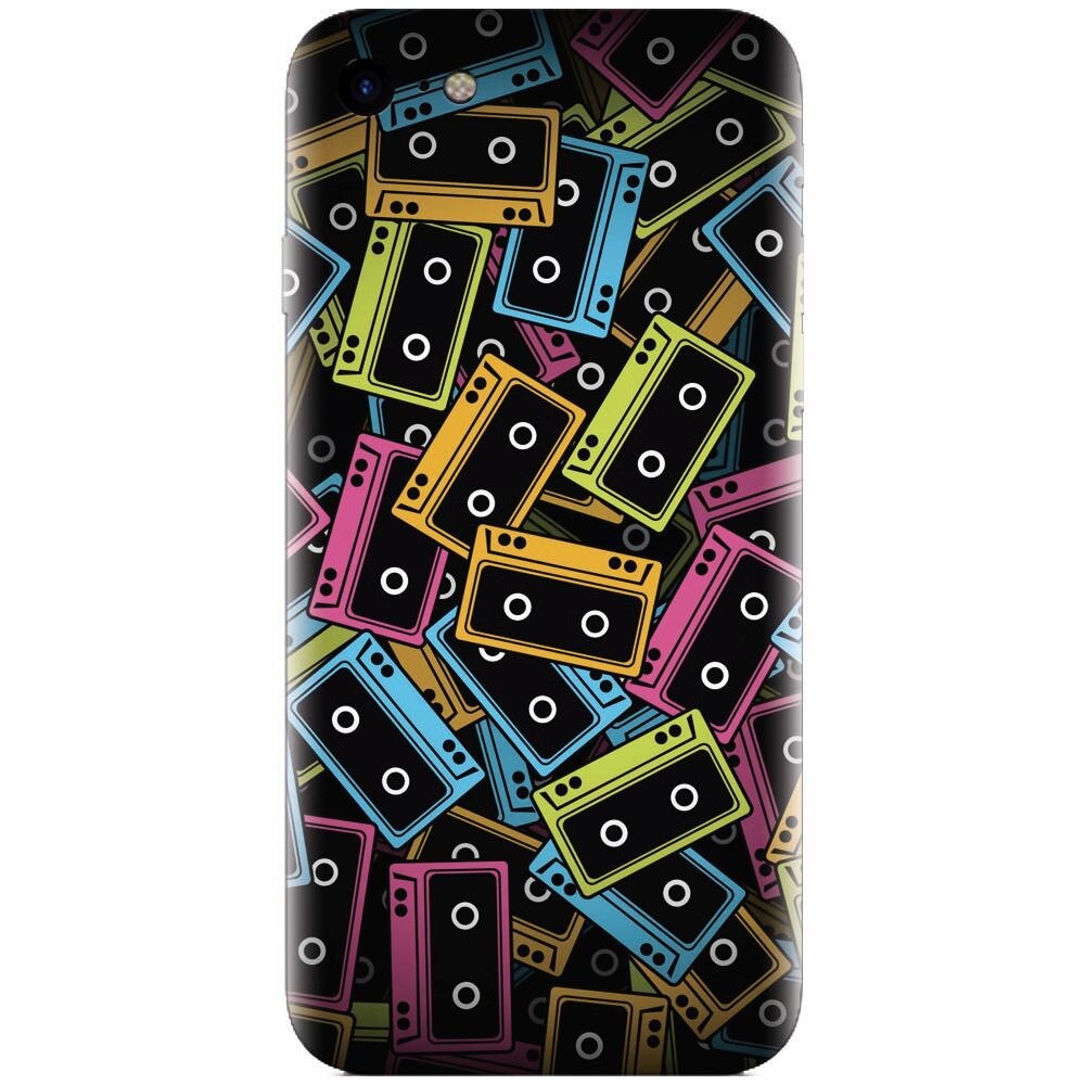 Husa silicon pentru Apple Iphone 5c, Audio Cassette Color Vector