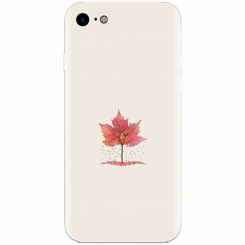 Husa silicon pentru Apple Iphone 5c, Autumn Tree Leaf Shape Illustration