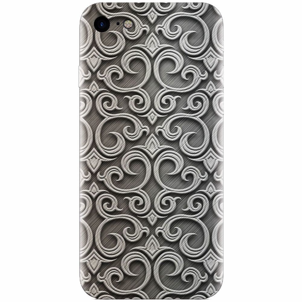 Husa silicon pentru Apple Iphone 5c, Baroque Silver Pattern
