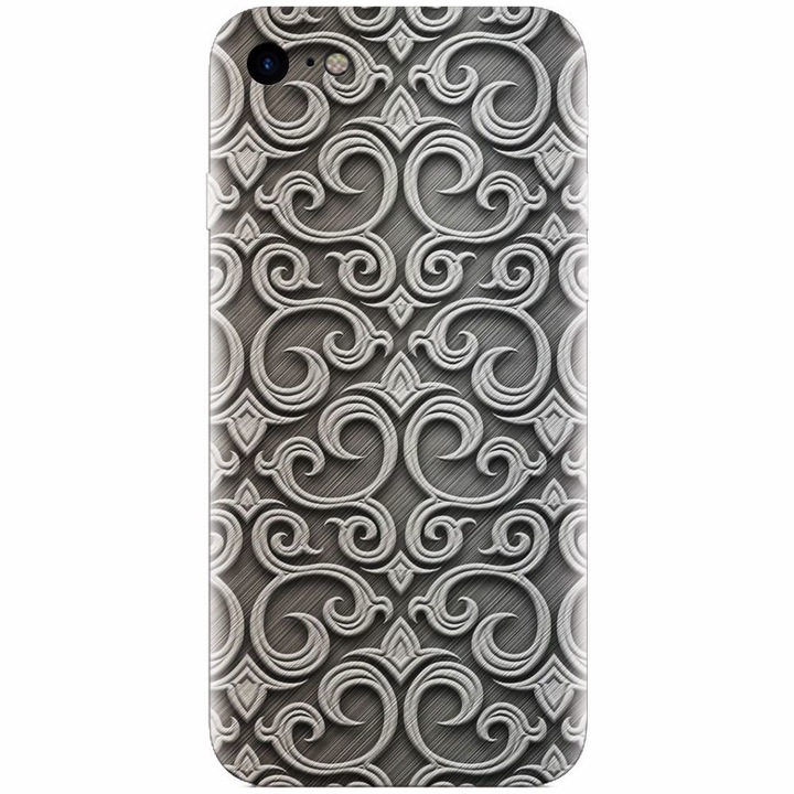 Apple Iphone 5 / 5S / SE szilikon tok, barokk ezüst mintás