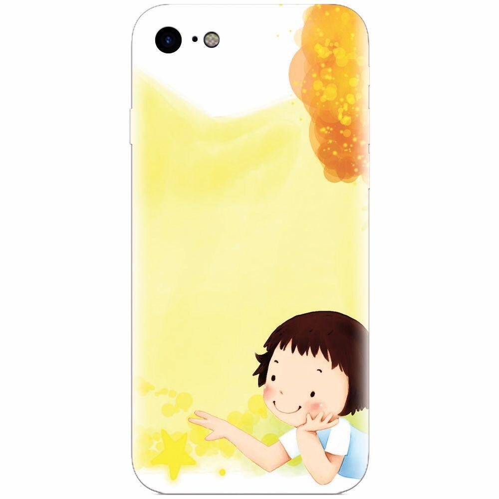 Husa silicon pentru Apple Iphone 5c, Child Autumn Paint Hd