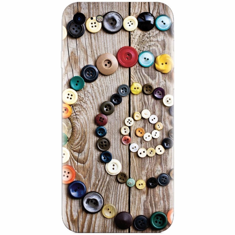 Husa silicon pentru Apple Iphone 6 / 6S, Colorful Buttons Spiral Wood Deck