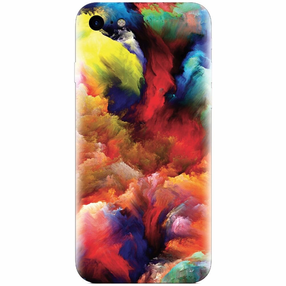 Husa silicon pentru Apple Iphone 5c, Oil Painting Colorful Strokes