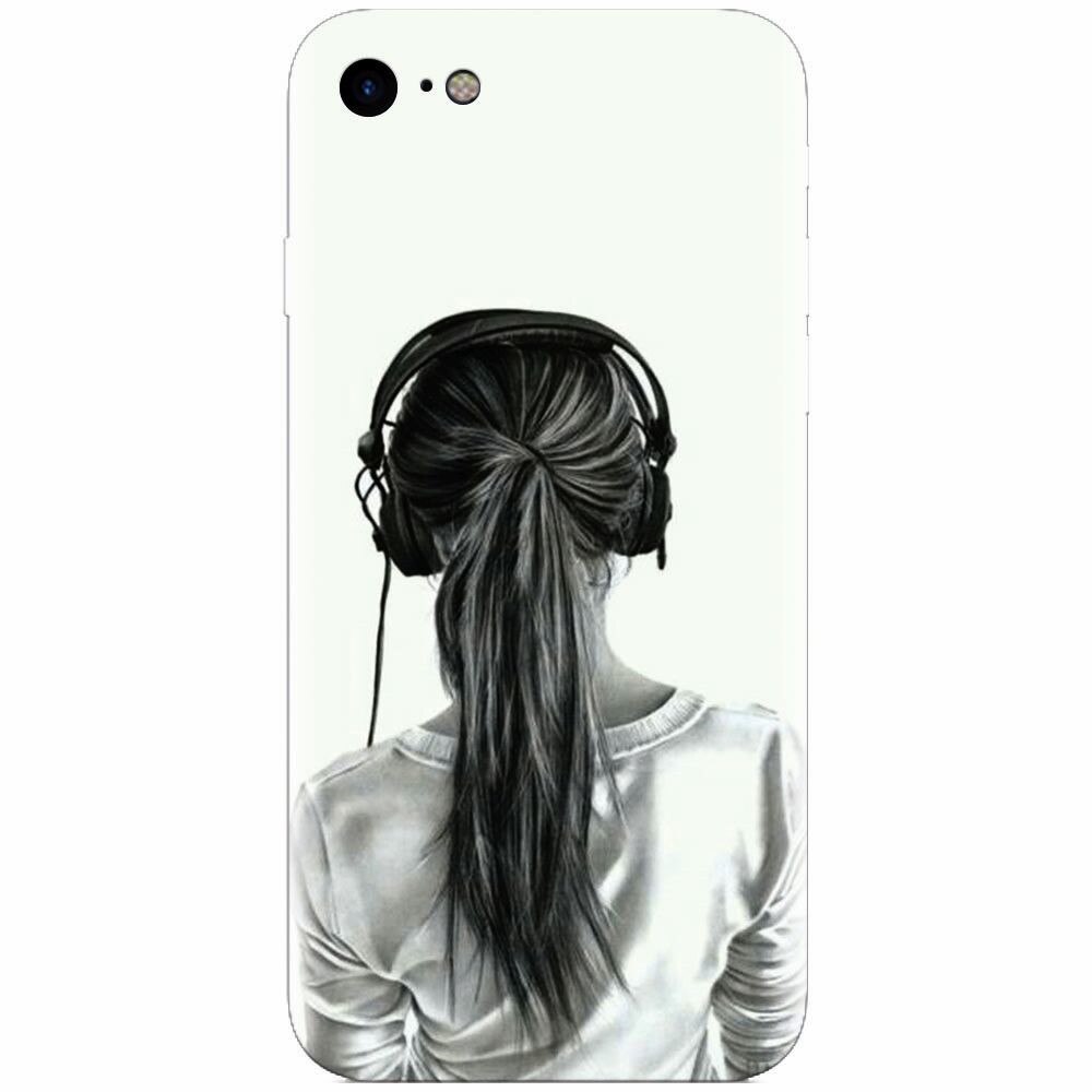 Husa silicon pentru Apple Iphone 5c, Girl With Headphone