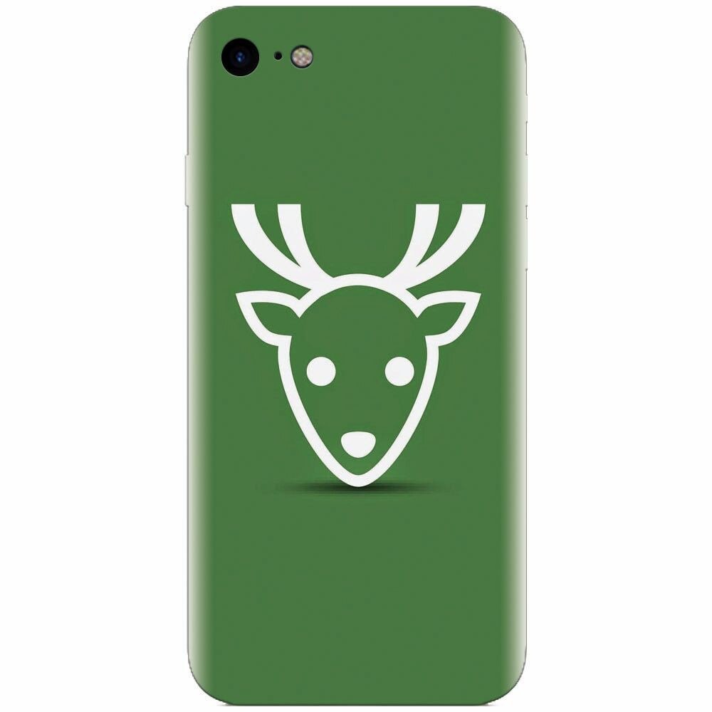 Husa silicon pentru Apple Iphone 5c, Minimal Reindeer Illustration Green
