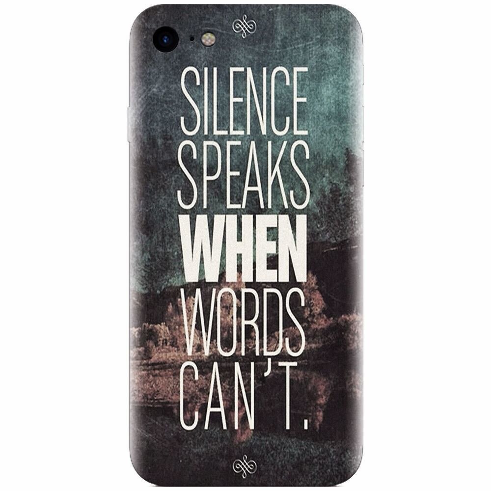 Husa silicon pentru Apple Iphone 5c, Silence Speaks When Word Cannot