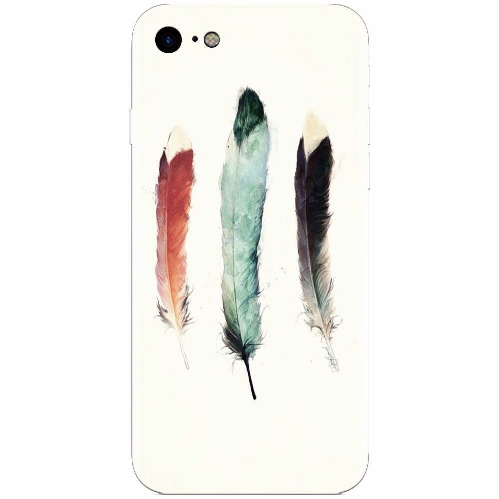 Husa silicon pentru Apple Iphone 8, Three Feathers
