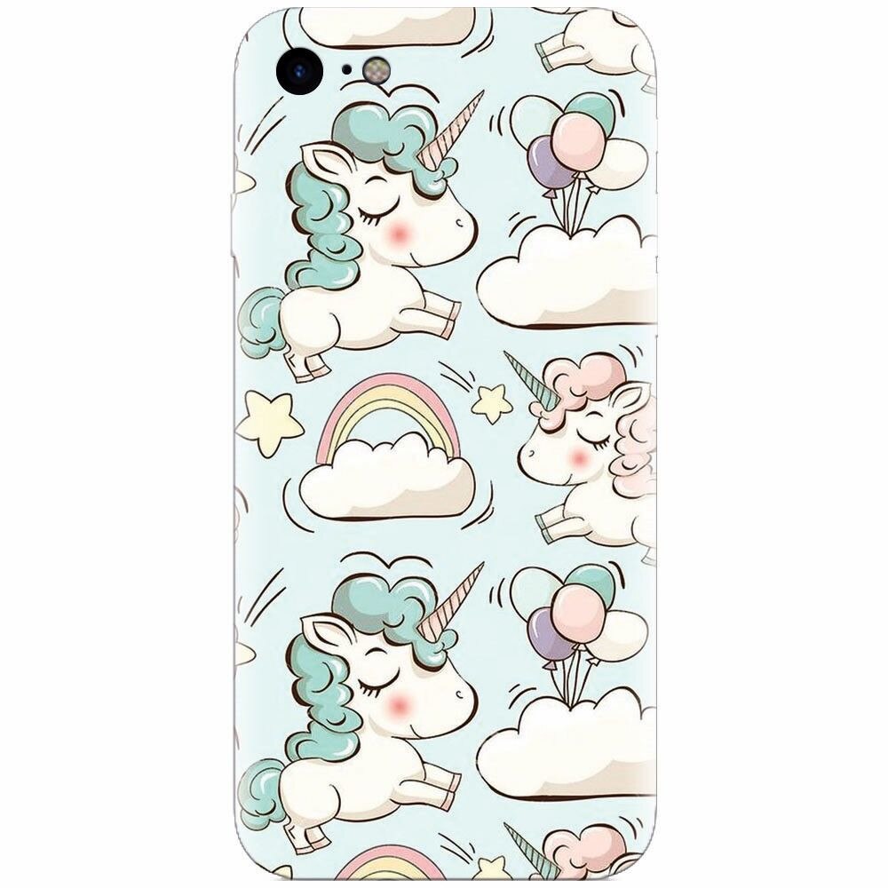 Husa silicon pentru Apple Iphone 5 / 5S / SE, Unicorns And Clouds