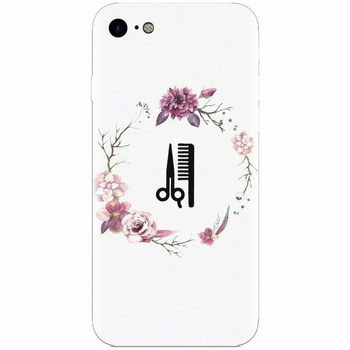 Husa silicon pentru Apple Iphone 5 / 5S / SE, Icon Barber Husa silicon pentru Apple Iphone 5 / 5S / SE, Icon Barber