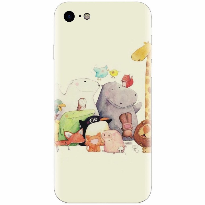 Apple Iphone 5 / 5S / SE, Cute Cartoon Animals készülékekkel kompatibilis szilikon tok