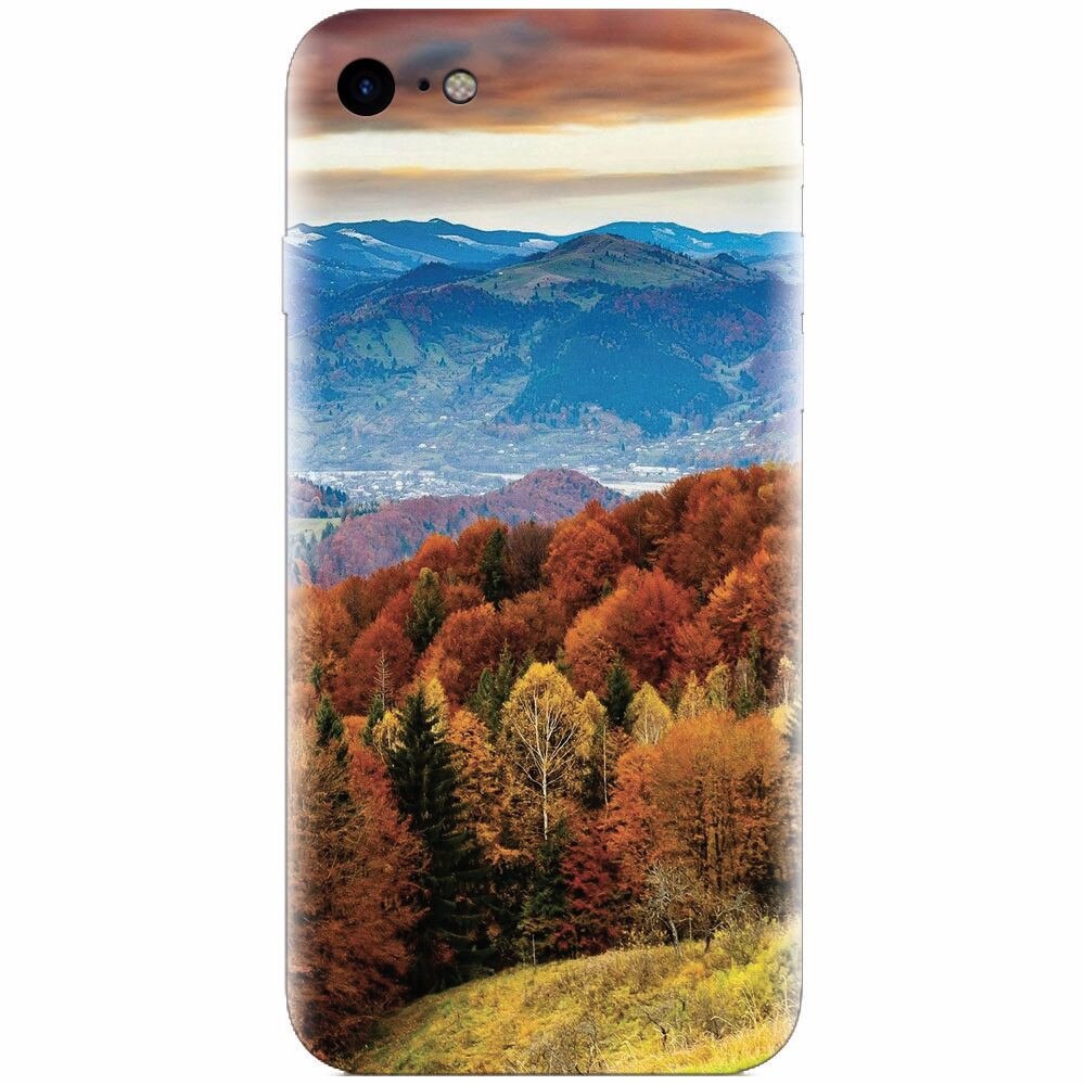 Husa silicon pentru Apple Iphone 5c, Autumn Mountain Fall Rusty Forest Colours