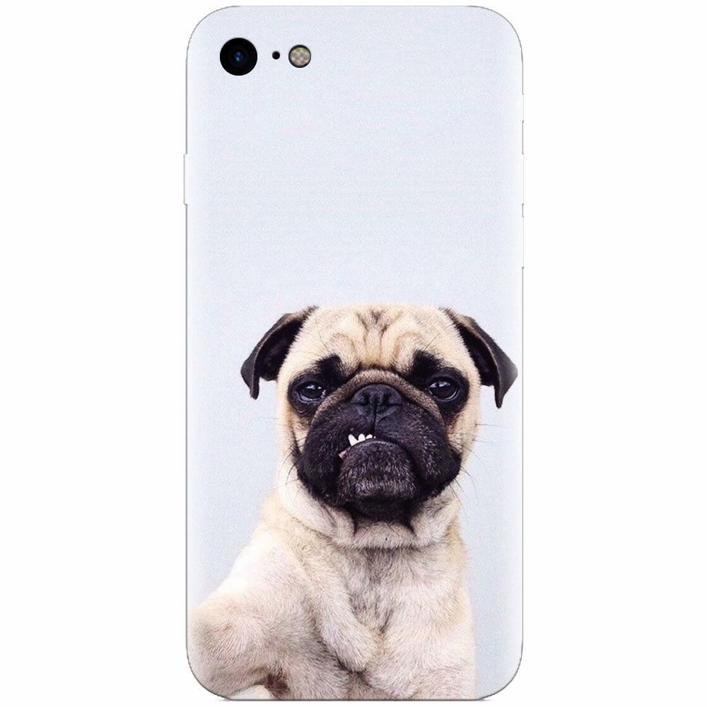 Husa silicon pentru Apple Iphone 5 / 5S / SE, Simple Pug Selfie