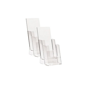 Suport pliante, cataloage, cu 2 buzunare, dimensiune DL 100x210mm, 2 buc/SET, transparent, pentru birou Suport pliante, cataloage, cu 2 buzunare, dimensiune DL 100x210mm, 2 buc/SET, transparent, pentru birou