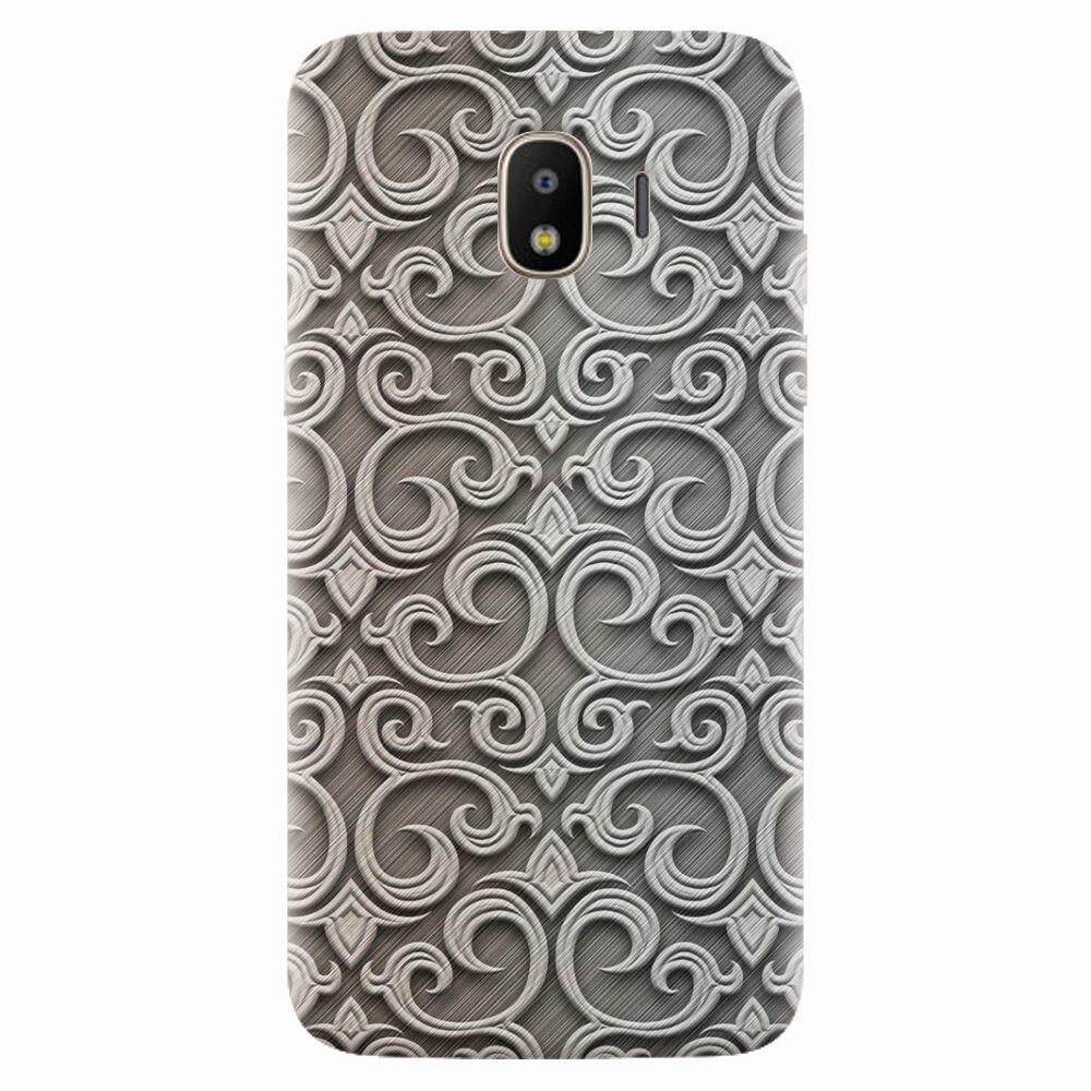Husa silicon pentru Samsung Galaxy J2 pro 2018, Baroque Silver Pattern