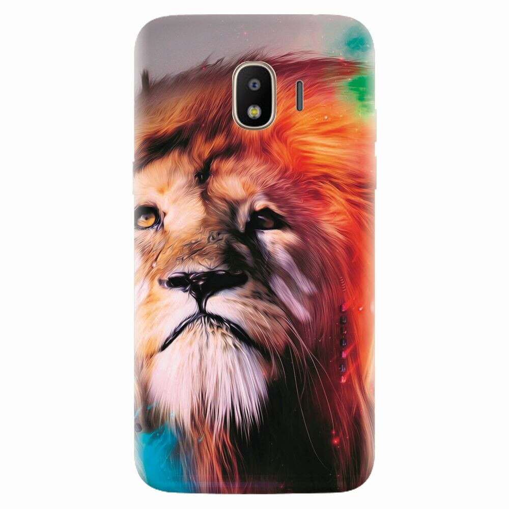 Husa silicon pentru Samsung Galaxy J4 2018, Awesome Art Of Lion