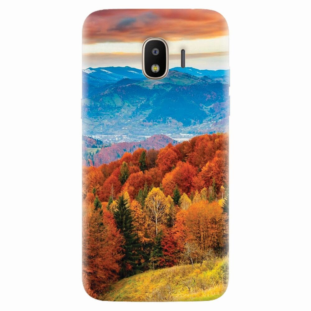 Husa silicon pentru Samsung Galaxy J4 2018, Autumn Mountain Fall Rusty Forest Colours