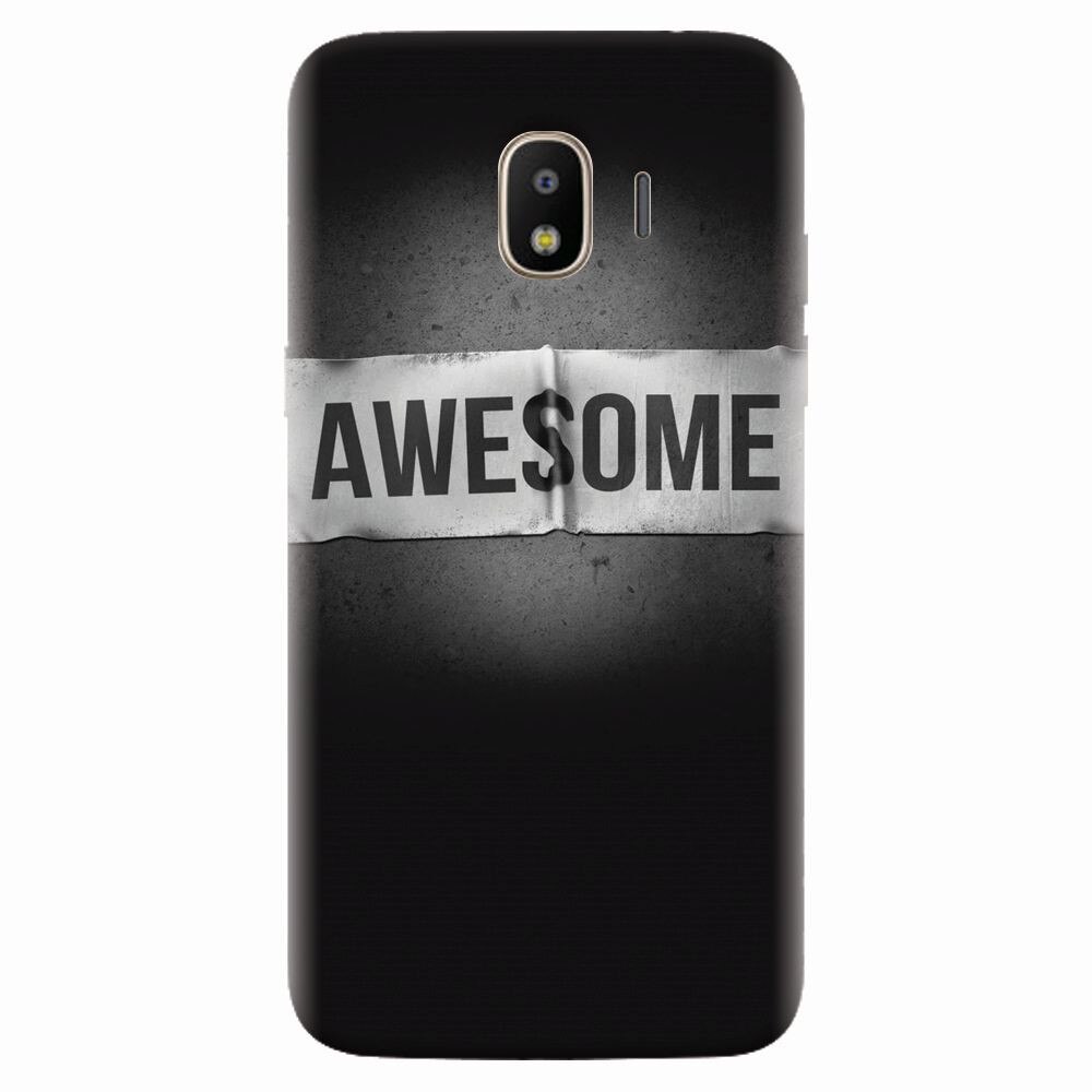 Husa silicon pentru Samsung Galaxy J4 2018, Awesome Label Dark