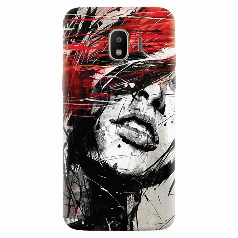 Husa silicon pentru Samsung Galaxy J2 pro 2018, Byroglyphics Woman Drawing