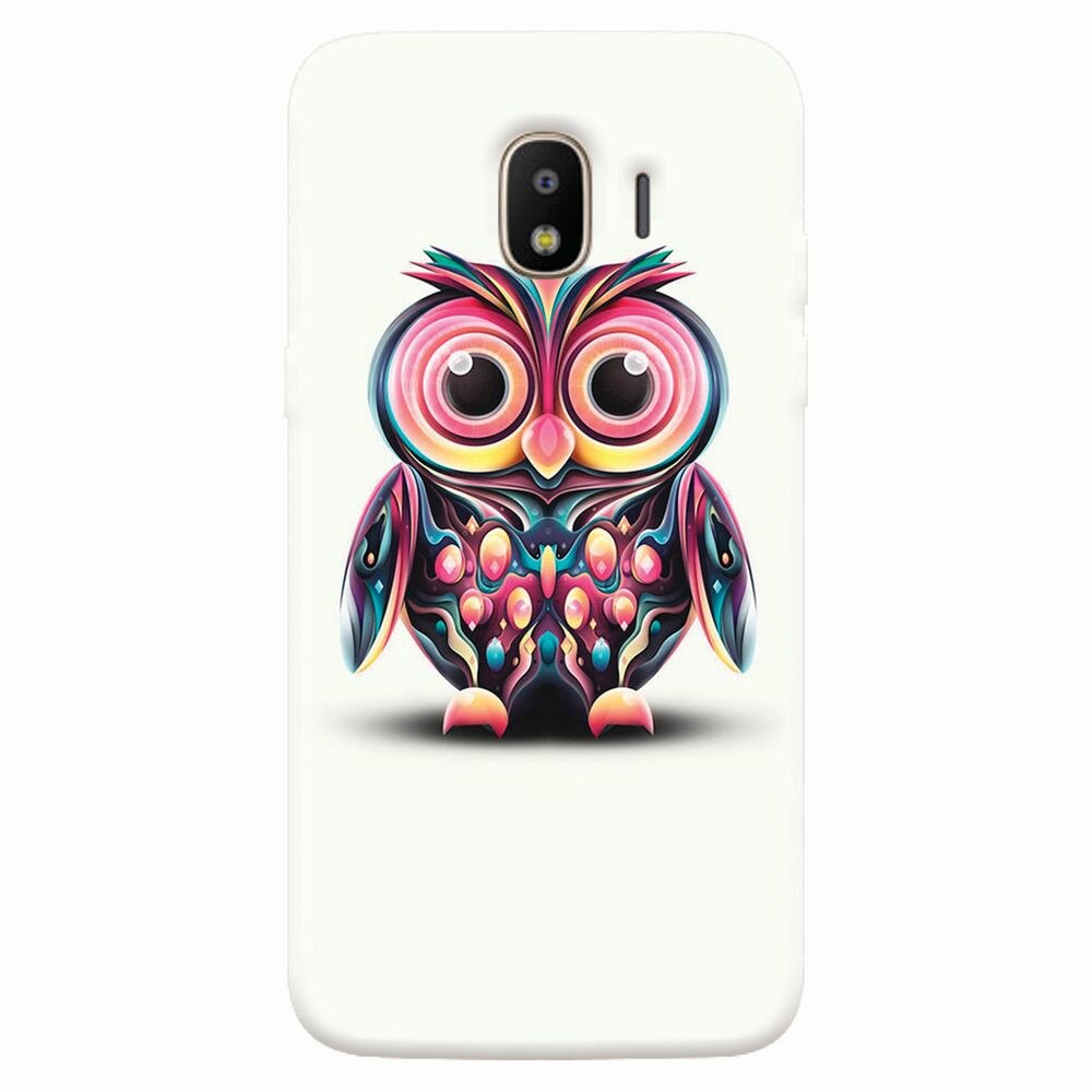 Husa silicon pentru Samsung Galaxy J4 2018, Colorful Owl Illustration