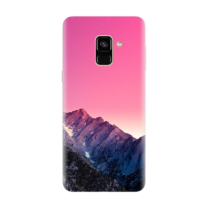 Husa silicon pentru Samsung Galaxy J6 2018, Mountain Peak Pink Gradient Effect