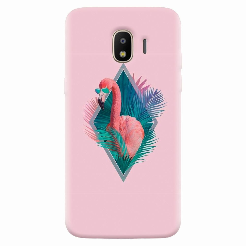Husa silicon pentru Samsung Galaxy J4 2018, Flamingo With Sunglass
