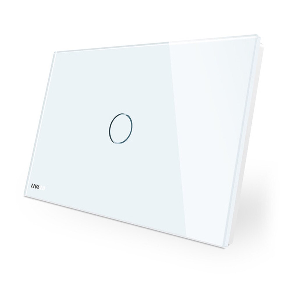 Intrerupator simplu cu touch Livolo din sticla - standard italian, Alb