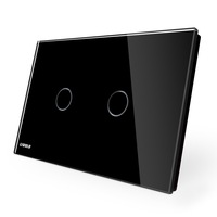 intrerupator dublu cap scara cap cruce cu touch livolo din sticla - standard italian negru imagen 46_0_
0