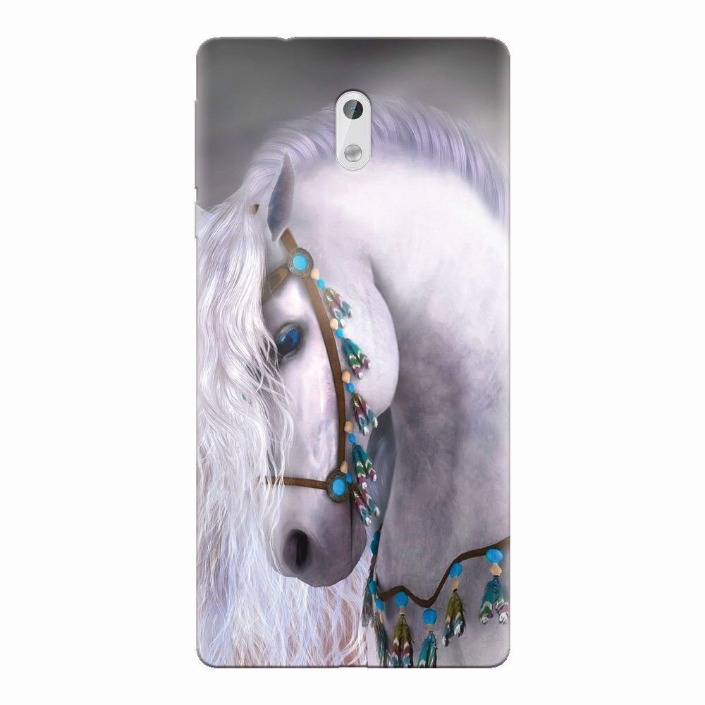 Husa silicon pentru Nokia 3, White Horse