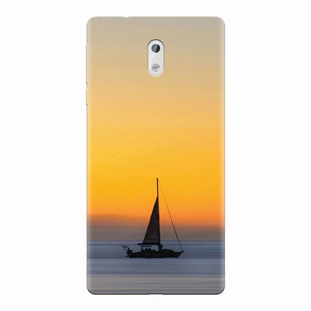 Husa silicon pentru Nokia 3, Wind Sail Boat Ocean Sunset