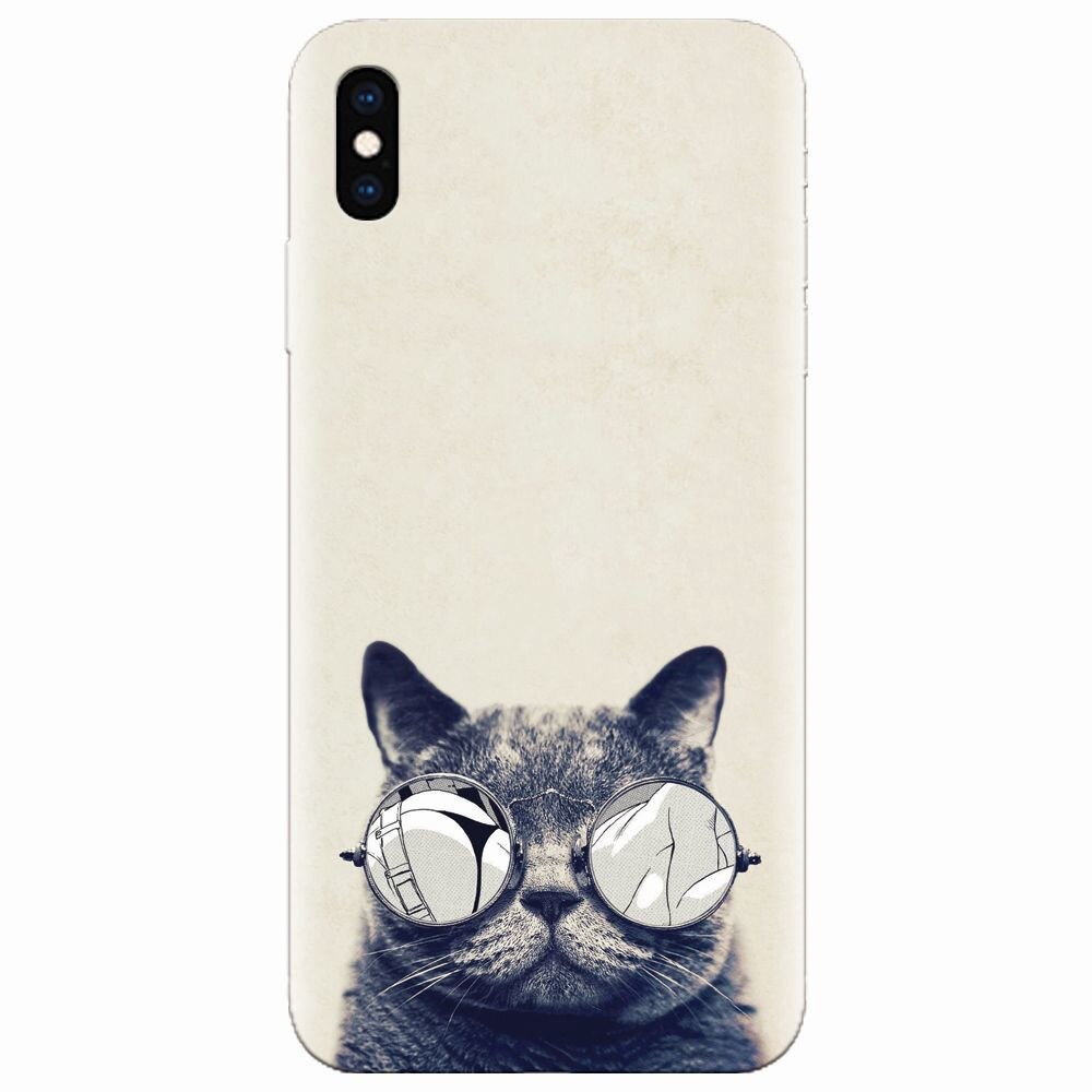 Husa silicon pentru Apple Iphone XS Max, Cool Cat Glasses