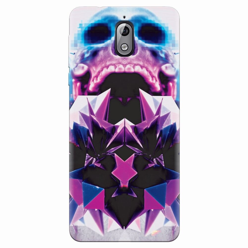 Husa silicon pentru Nokia 3.1, Abstract Framed Skull