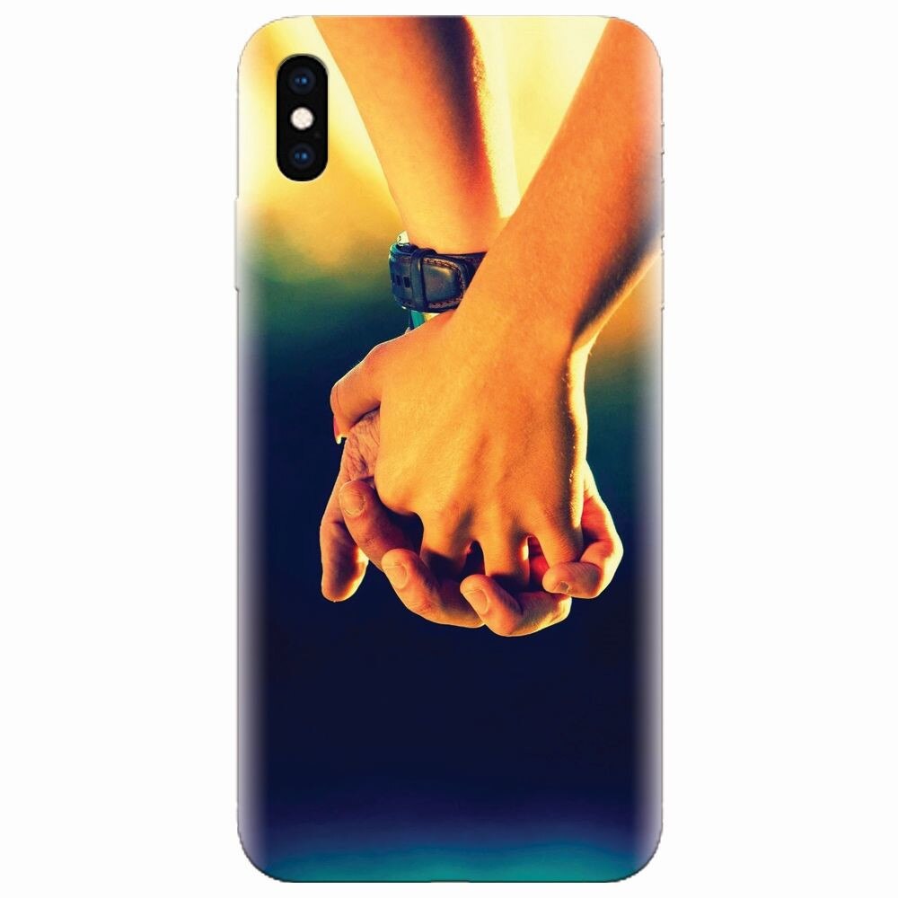 Husa silicon pentru Apple Iphone XS Max, Couple Holding Hands