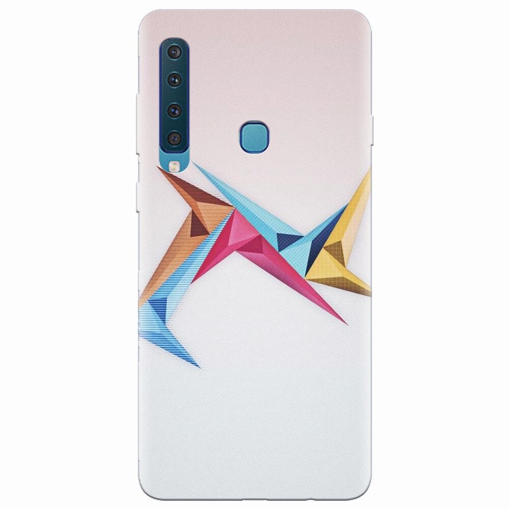 Husa silicon pentru Samsung Galaxy A9 2018, Abstract Minimalistic Colors Triangles