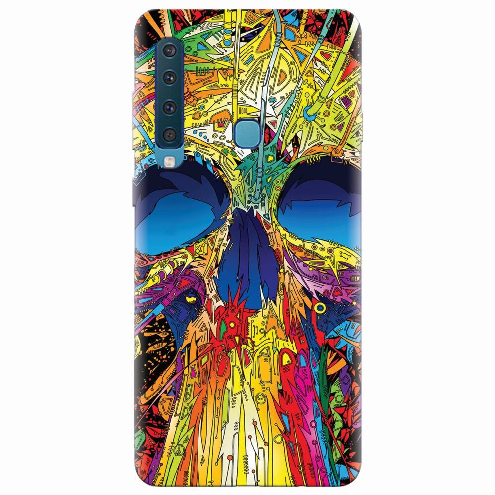 Husa silicon pentru Samsung Galaxy A9 2018, Abstract Multicolored Skull