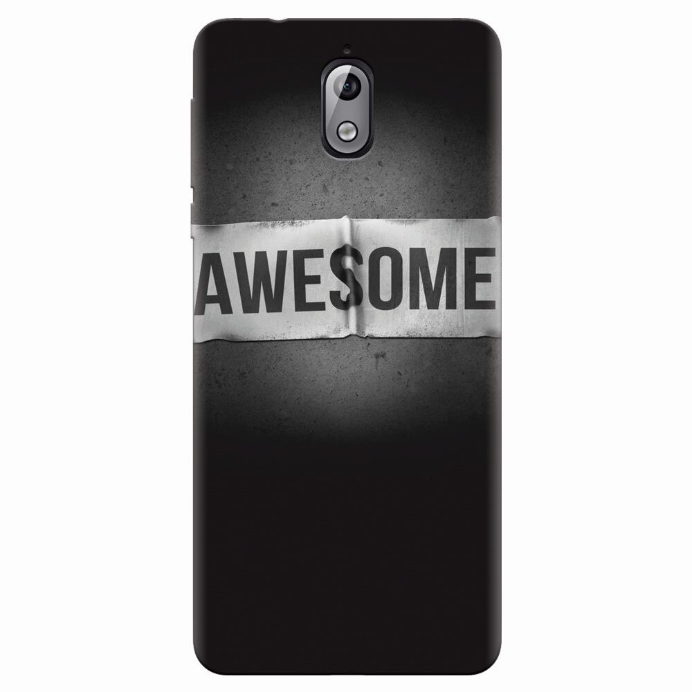 Husa silicon pentru Nokia 3.1, Awesome Label Dark