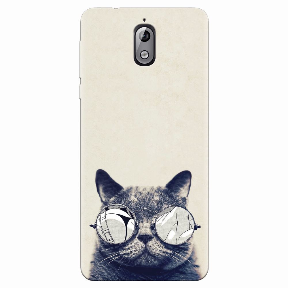 Husa silicon pentru Nokia 3.1, Cool Cat Glasses