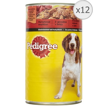Hrana umeda pentru caini Pedigree Adult, Vita in Aspic, 12x 1200g Hrana umeda pentru caini Pedigree Adult, Vita in Aspic, 12x 1200g