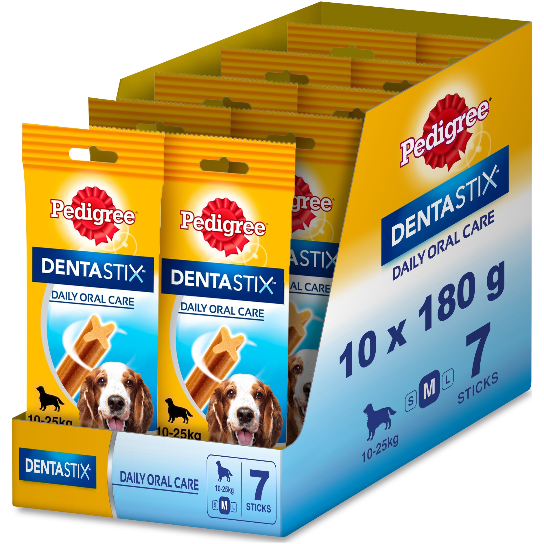Recompense pentru caini Pedigree Dentastix Mono, Talie Medie 10x180g