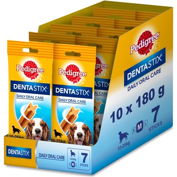 Recompense pentru caini Pedigree Dentastix Mono, Talie Medie 10x180g Recompense pentru caini Pedigree Dentastix Mono, Talie Medie 10x180g