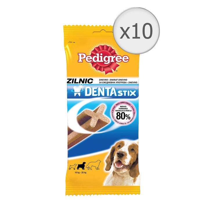 Награда за кучета Pedigree Dentastix Mono, Средни породи, 10 броя x 180 гр