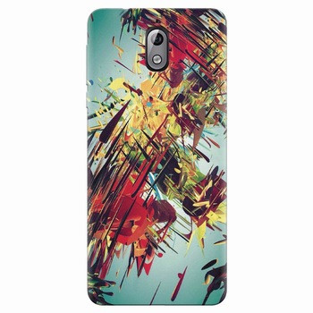 Husa silicon pentru Nokia 3.1, Complex Abstract Colorful 3D Drawing Husa silicon pentru Nokia 3.1, Complex Abstract Colorful 3D Drawing