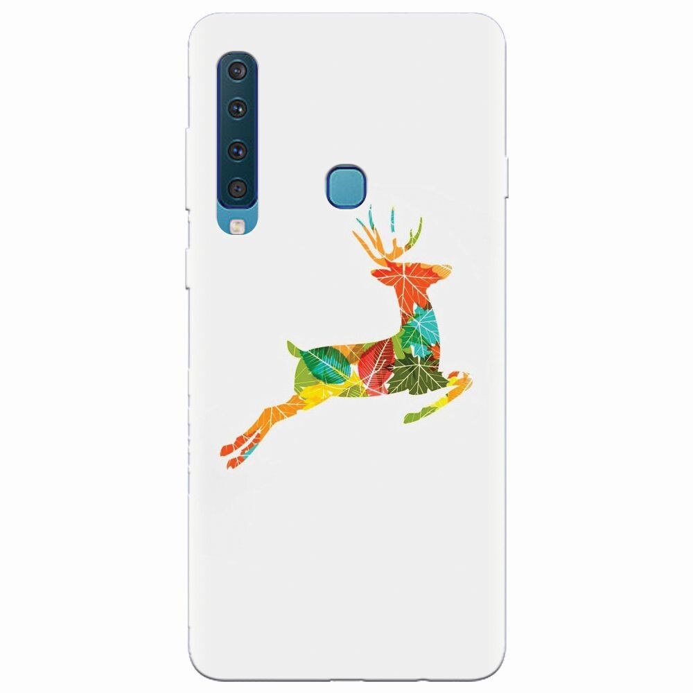 Husa silicon pentru Samsung Galaxy A9 2018, Colorful Reindeer Jump Illustration