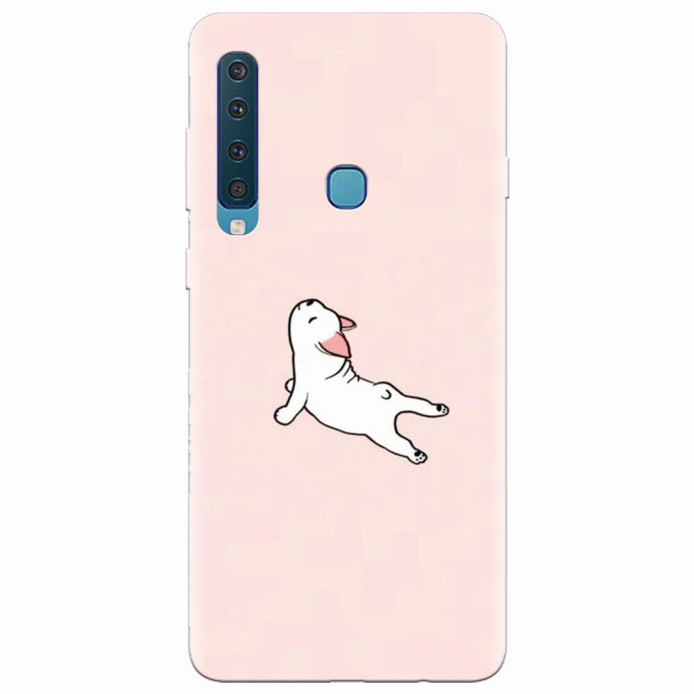 Husa silicon pentru Samsung Galaxy A9 2018, Cute Dog Streching