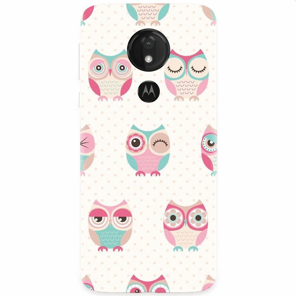 Husa silicon pentru Motorola Moto G7 Power, Owl Pattern