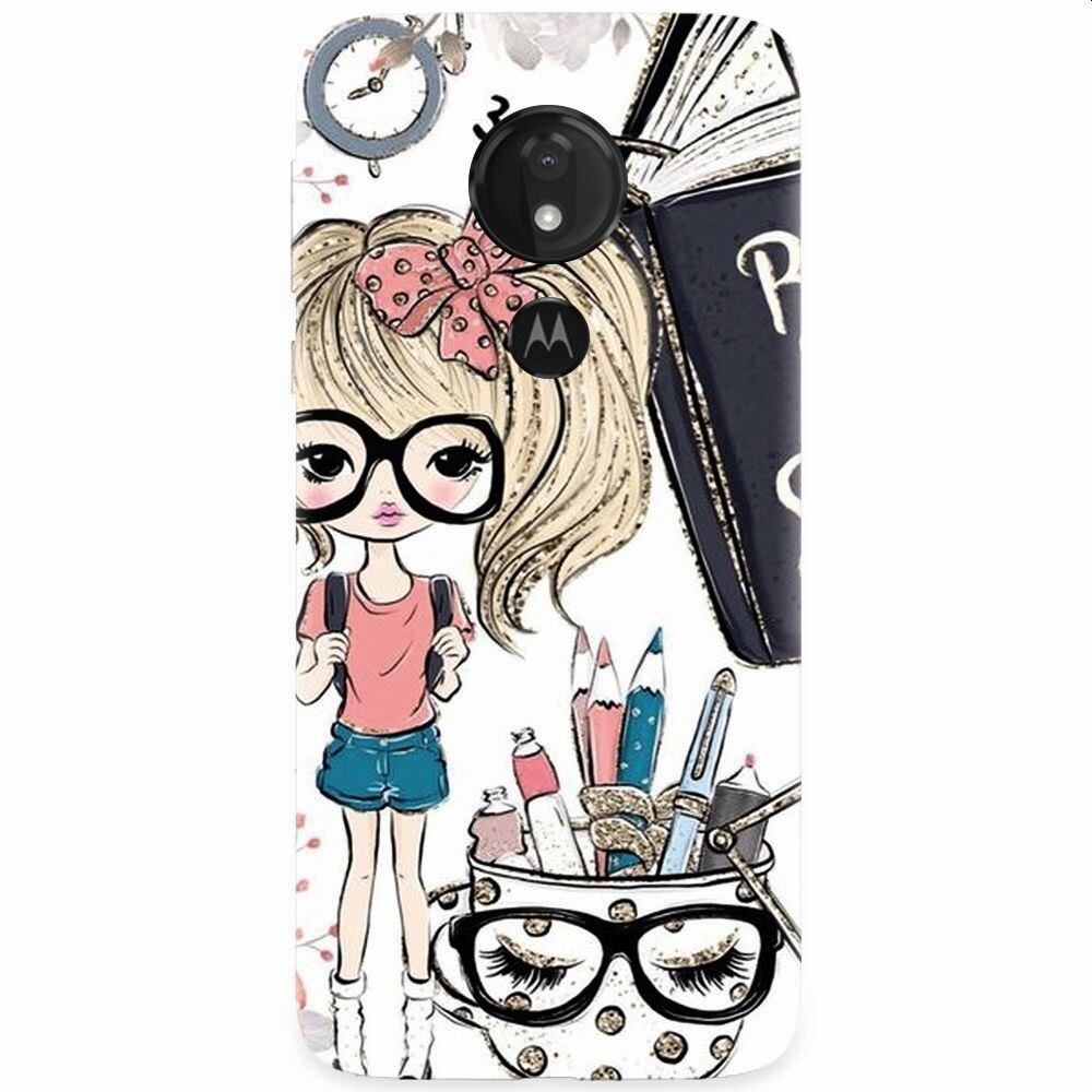 Husa silicon pentru Motorola Moto G7, School Girl